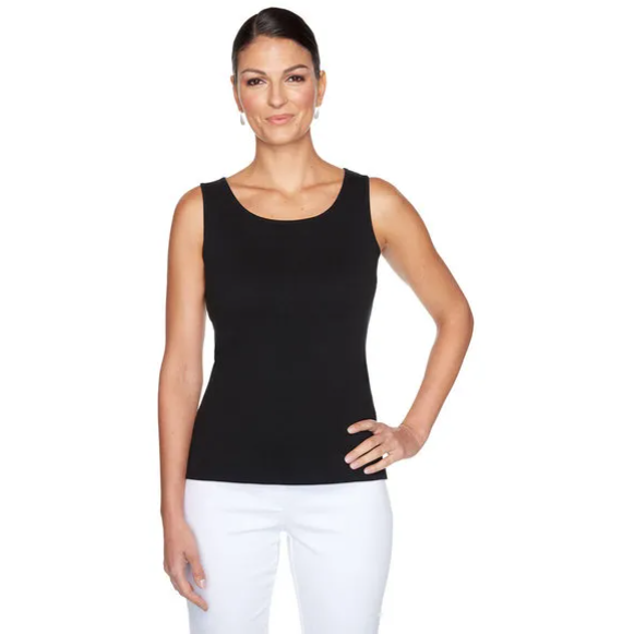 Plus Ribbed Tank Black Ruby Rd X