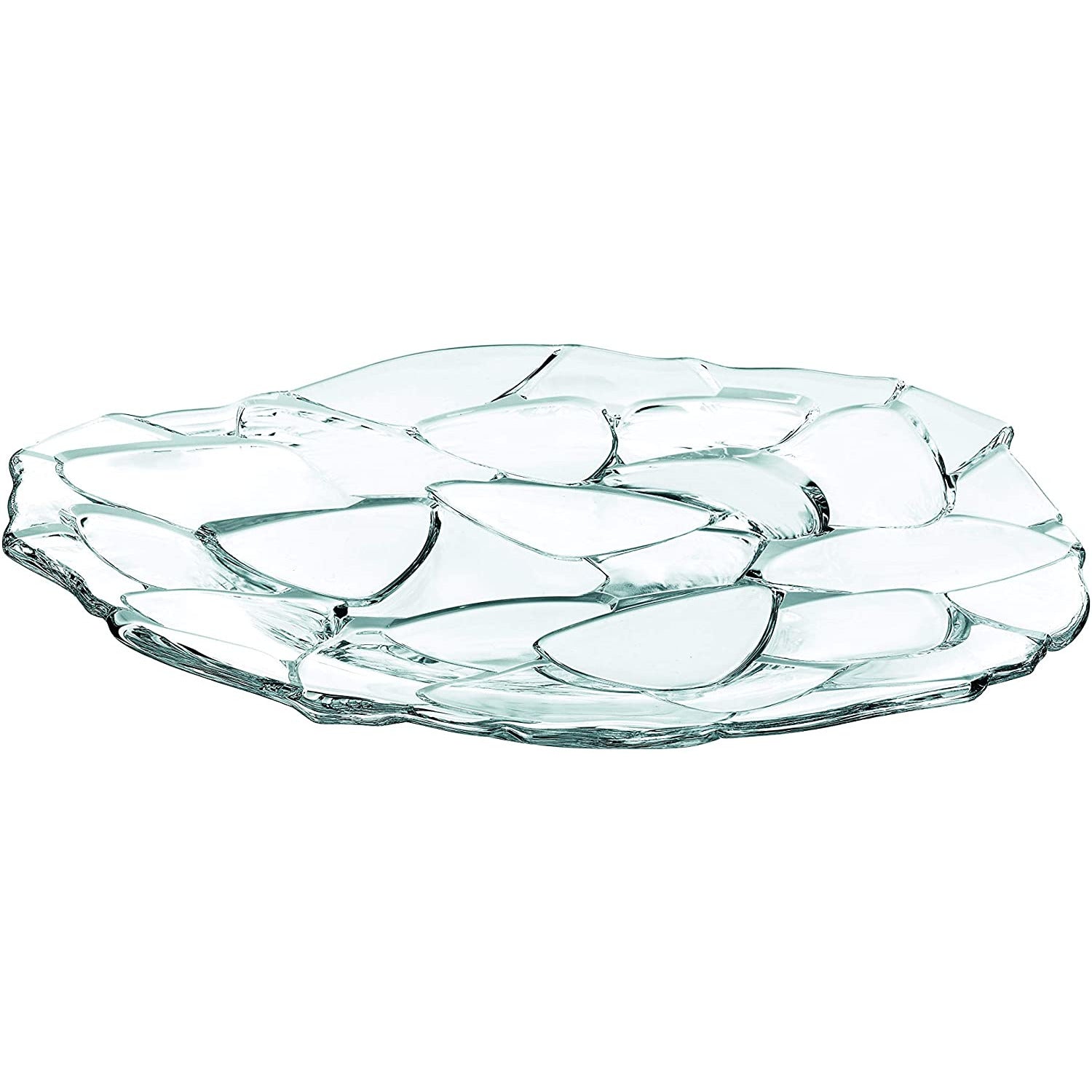 Glass  Petals Charger Plate 12" Clear