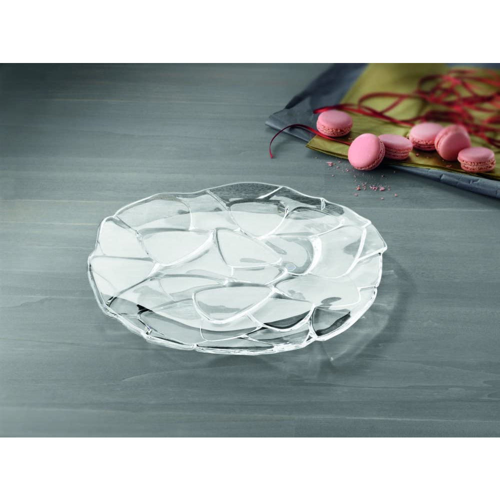 Glass  Petals Charger Plate 12" Clear