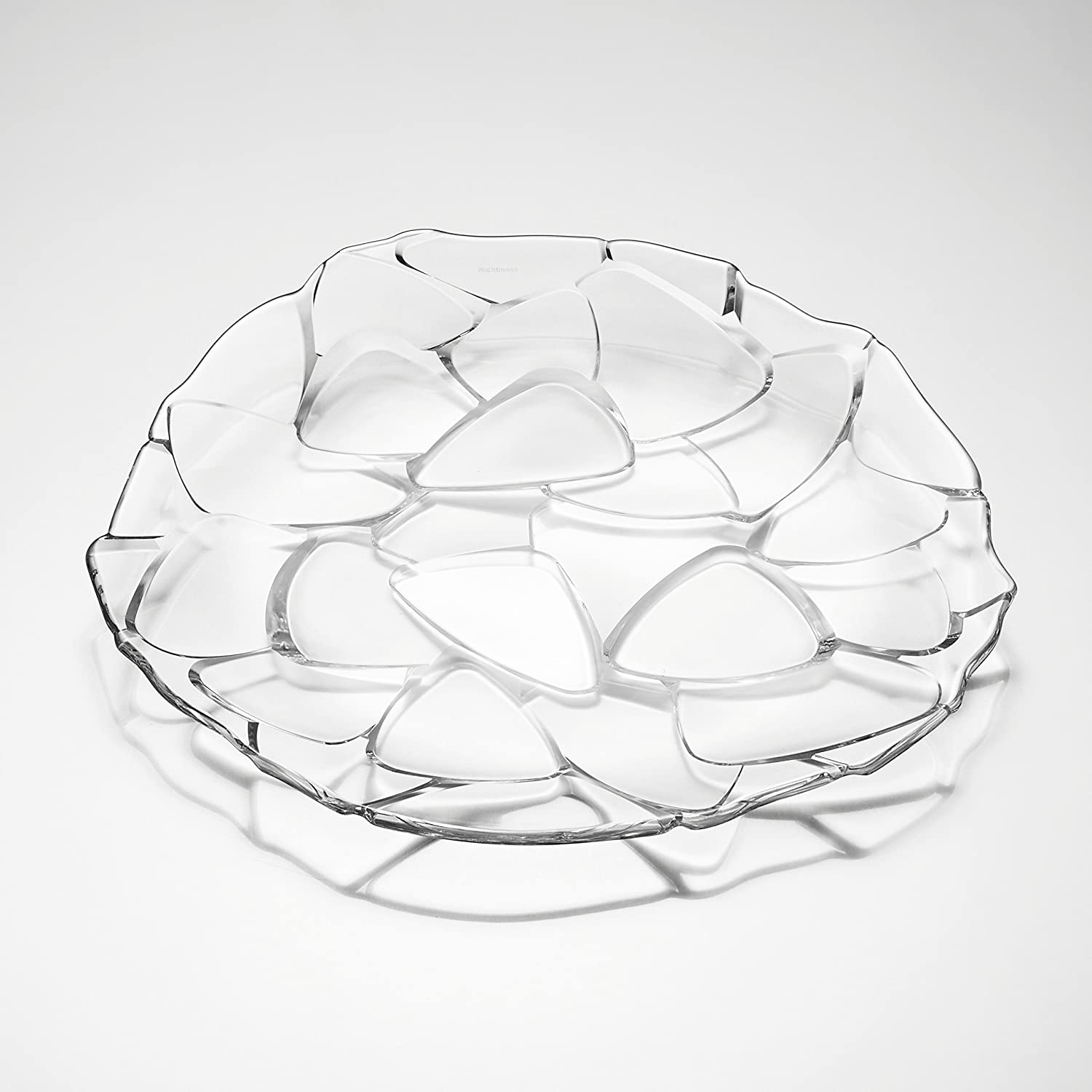 Glass  Petals Charger Plate 12" Clear