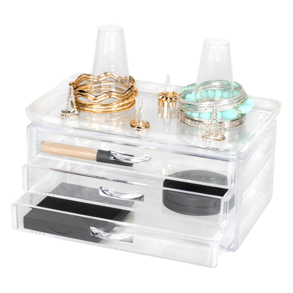 Stacking Bangle & Ring Holder with Set of 3 Drawers