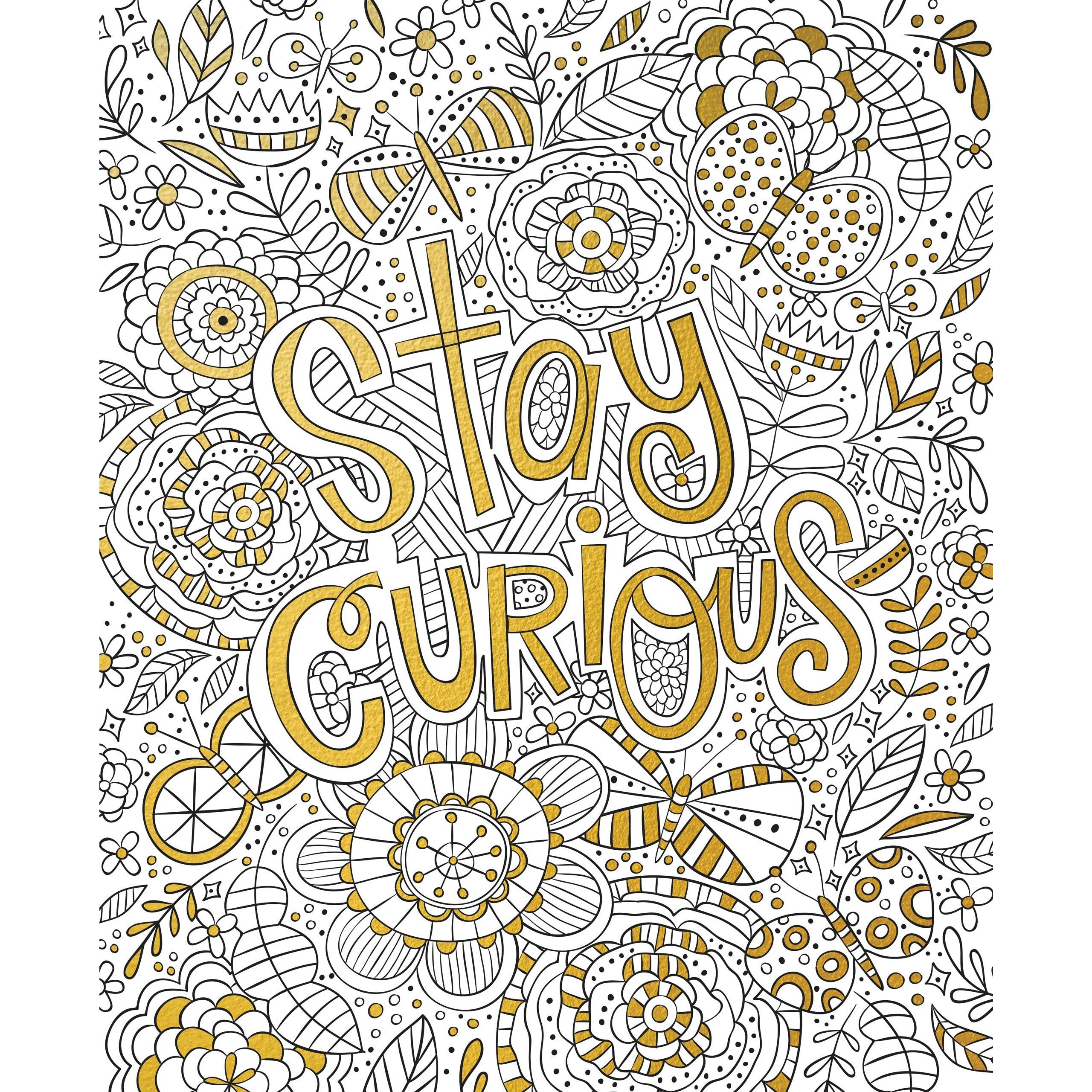 GOLD FOIL COLORING PRINTS ADVENTURE AWAITS