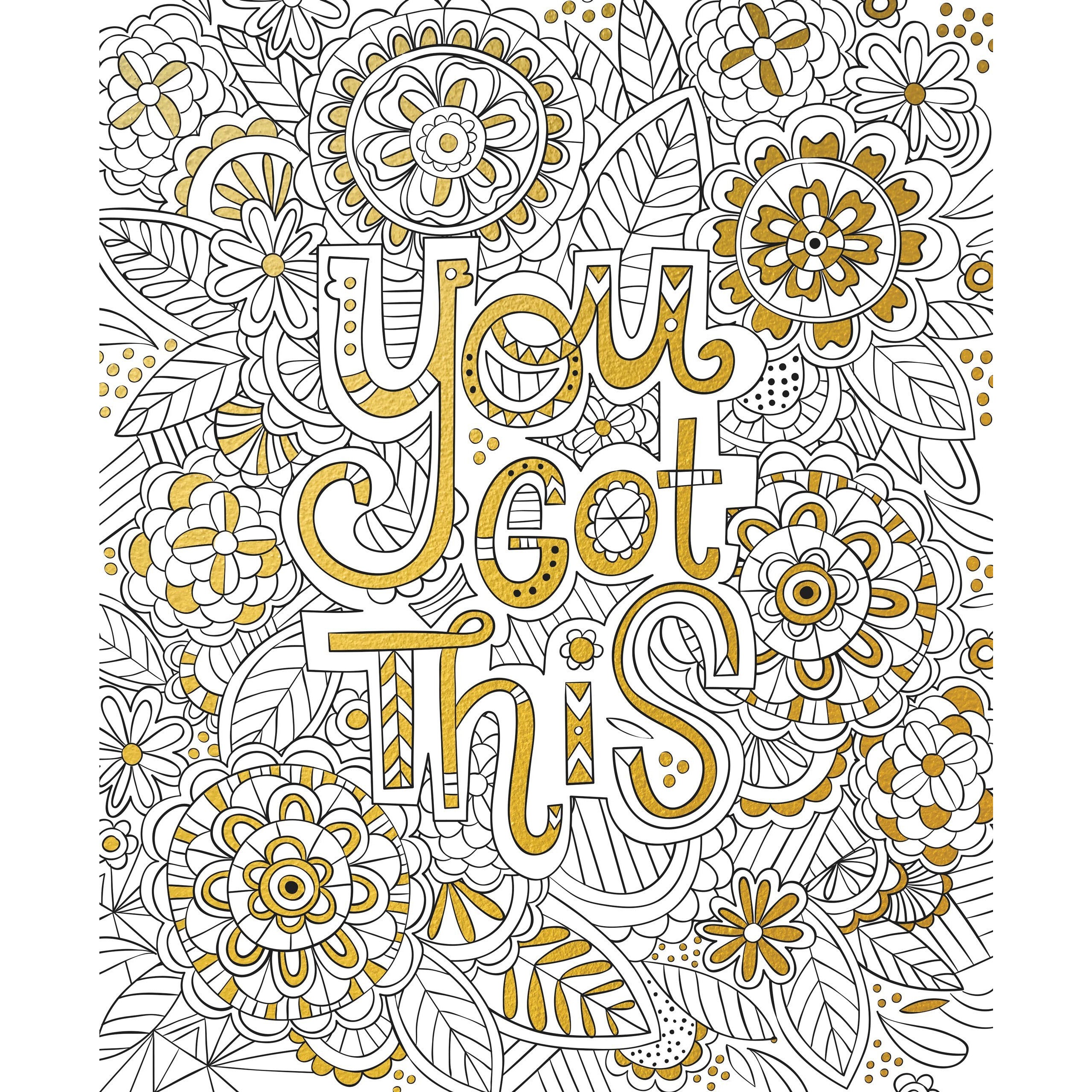 GOLD FOIL COLORING PRINTS ADVENTURE AWAITS