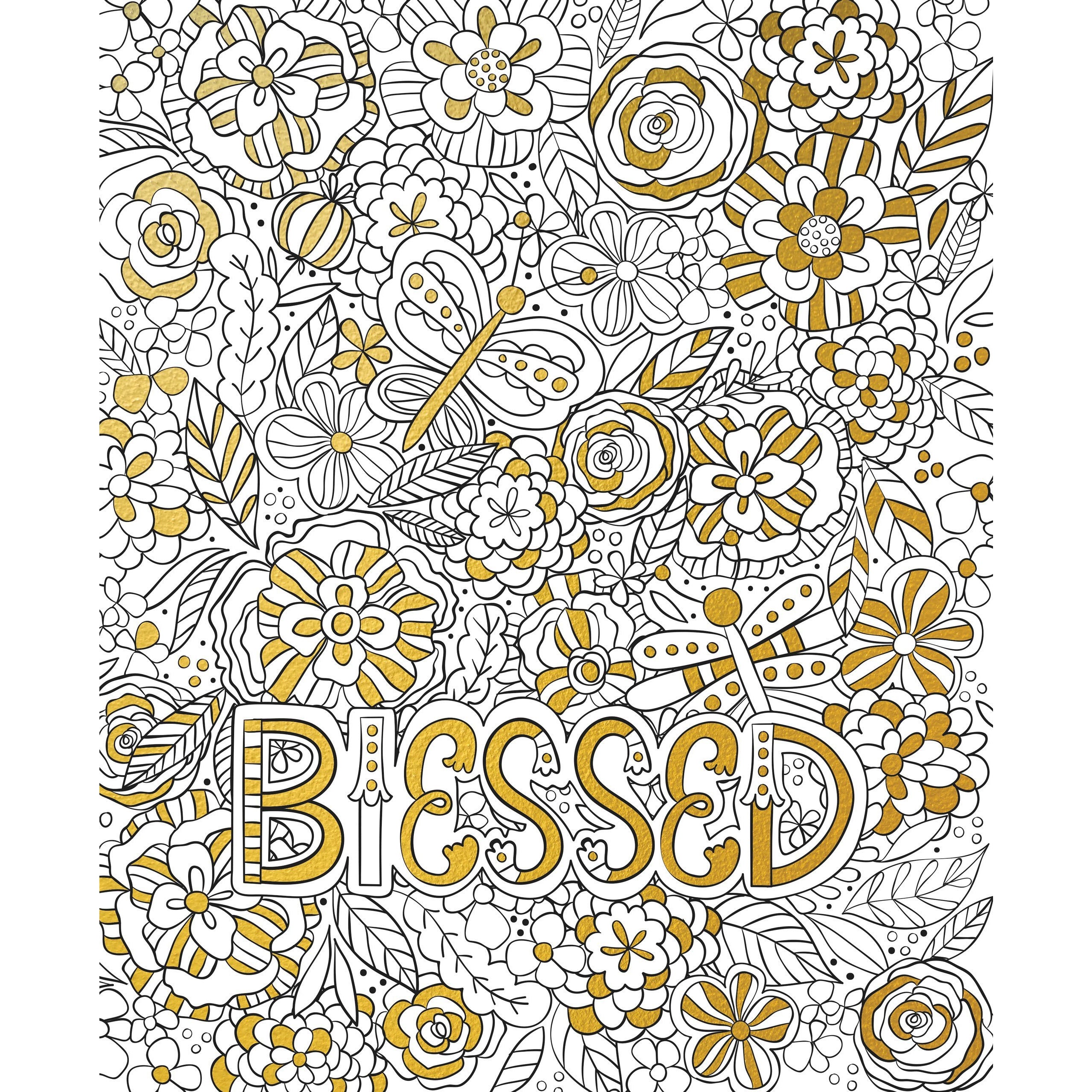 GOLD FOIL COLORING PRINTS ADVENTURE AWAITS