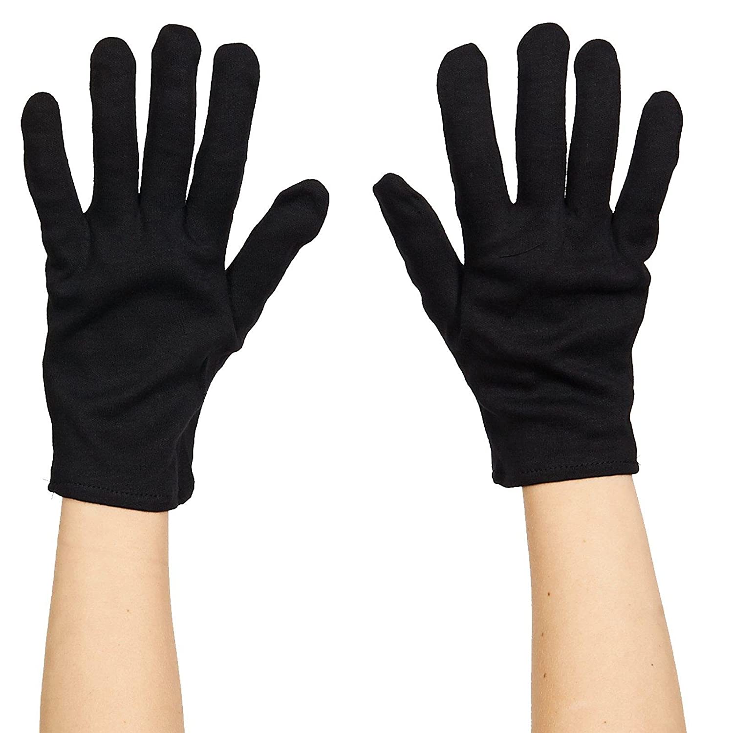 BLACK COTTON GLOVES