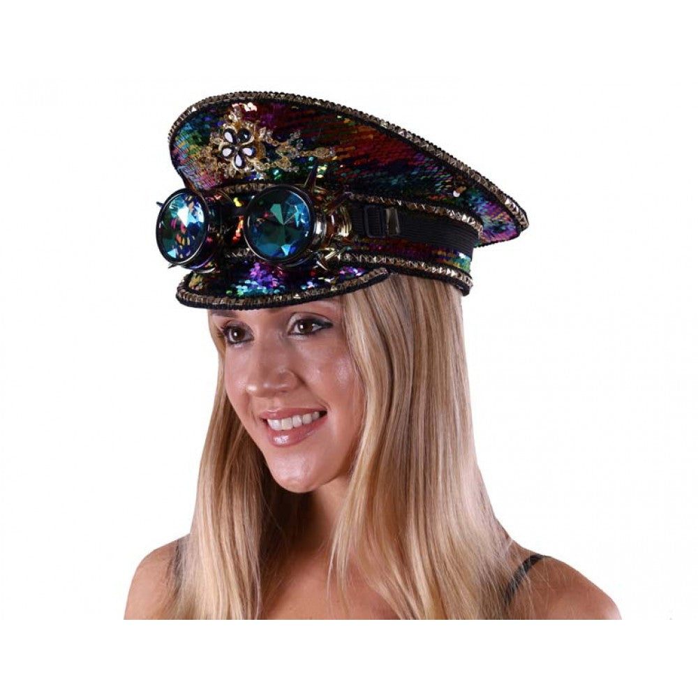 BURNING MAN RAINBOW SEQUIN HAT