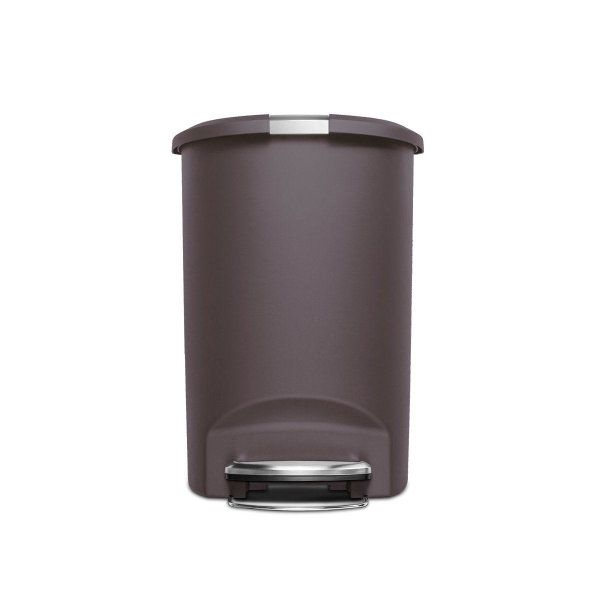 50L SEMI - ROUND PLASTIC STEP TRASH CAN / MOCHA