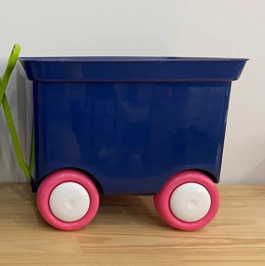 Pull Wagon Blue with Pink Wheels