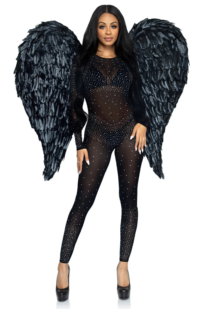 43" Deluxe feather wings Black