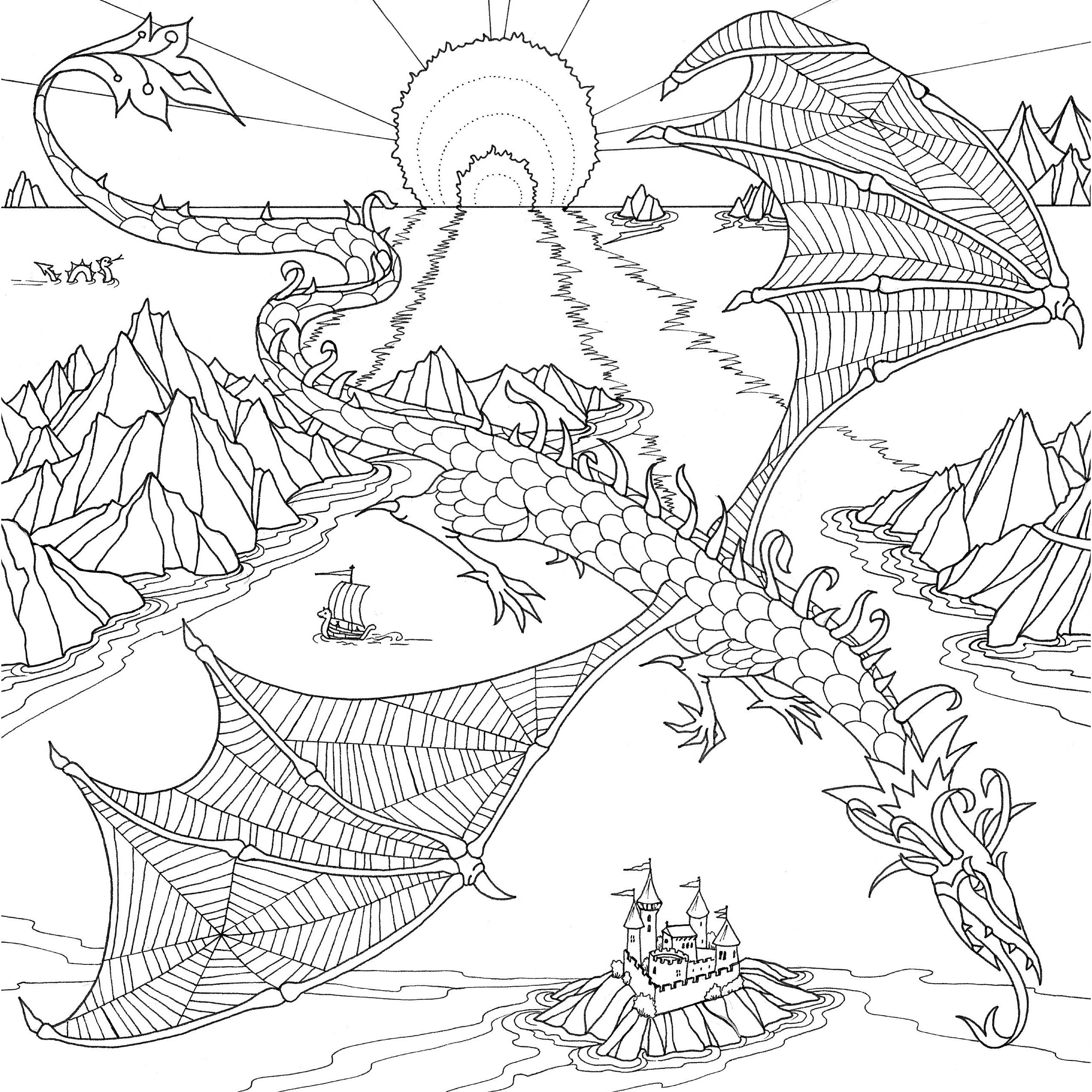 COLORING BOOK DRAGONS