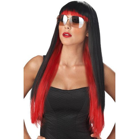 Diva Glam Black/red Wig