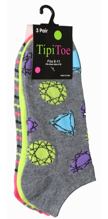 Women's 3 Pair Ankle Socks