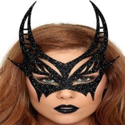 Glitter Devil Mask Black