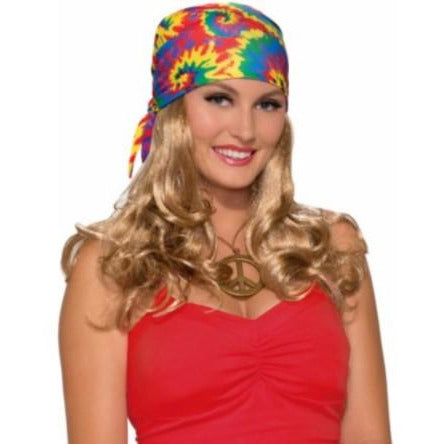 Head Scarf With Attached Blonde Wig