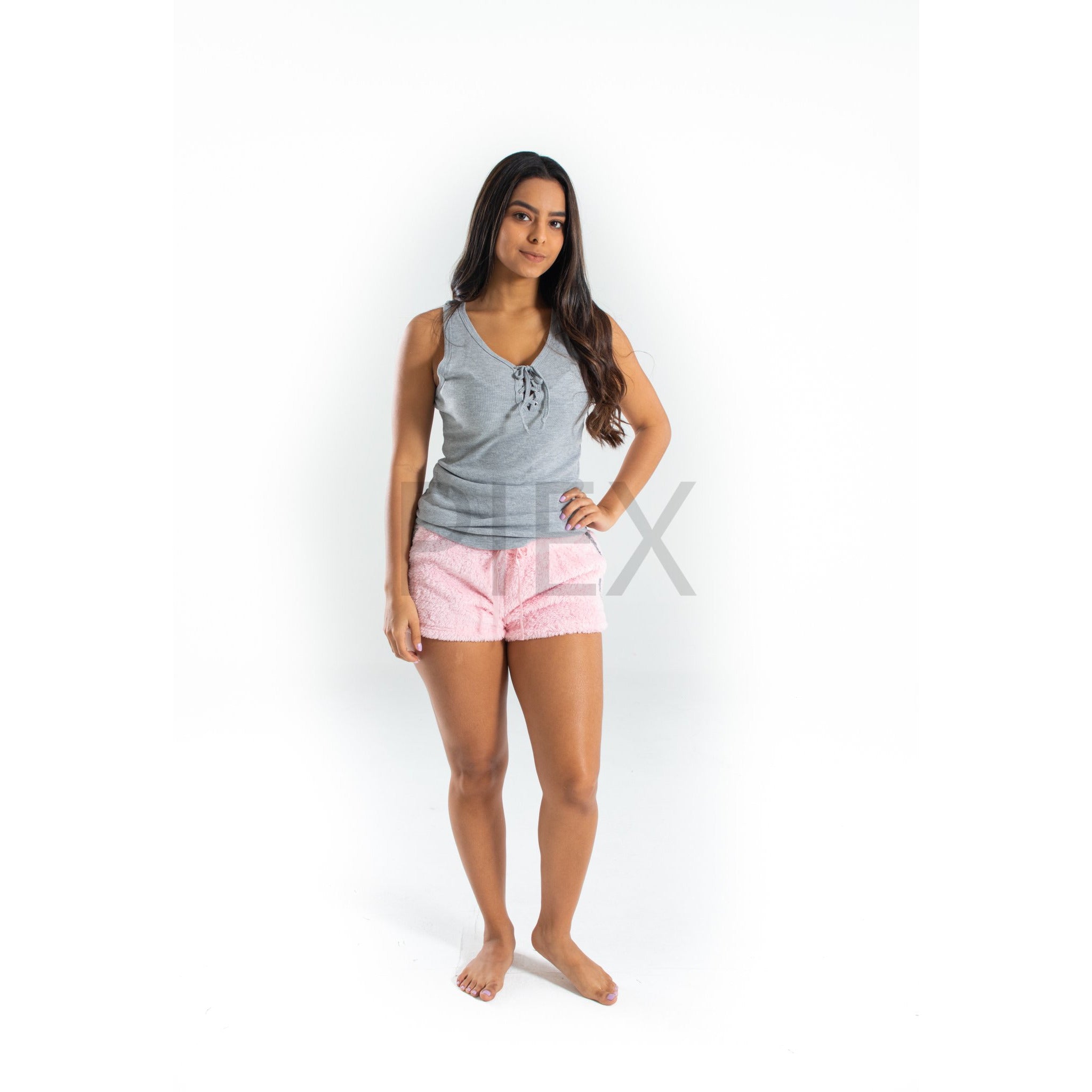 Pijama Gris con pantalon Plush
