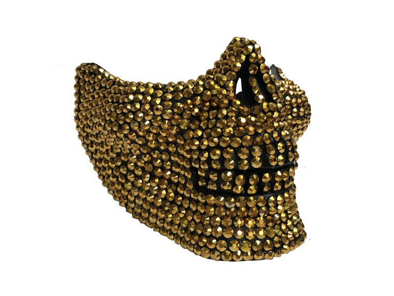 Rhinestone Half Skull Mask in 4 colors