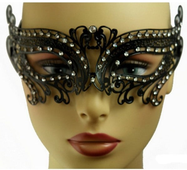 Laser-cut Metal Venetian mask Black