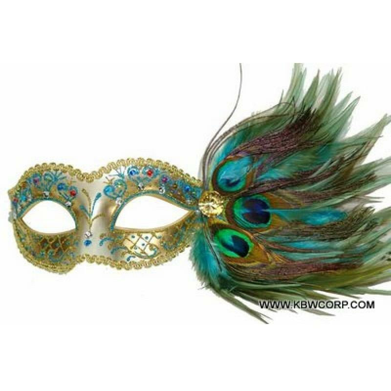 Peacock Mask w/Feathers