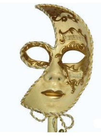 Venetian masquerade mask with stick