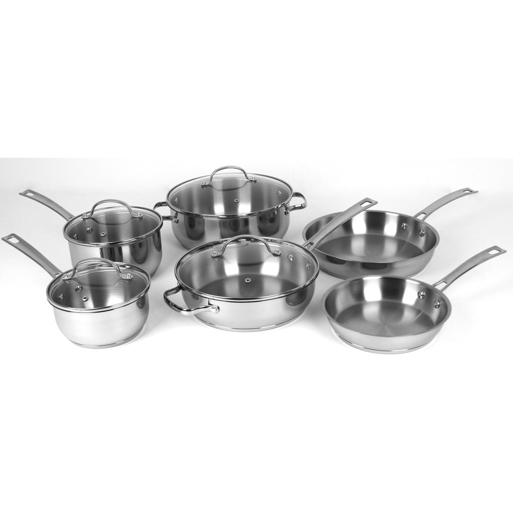 10 PIECE COOKWARE STAINLESS STEEL
