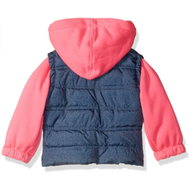 Baby-girls Patch Vest With Fleece Hood and Sleeves