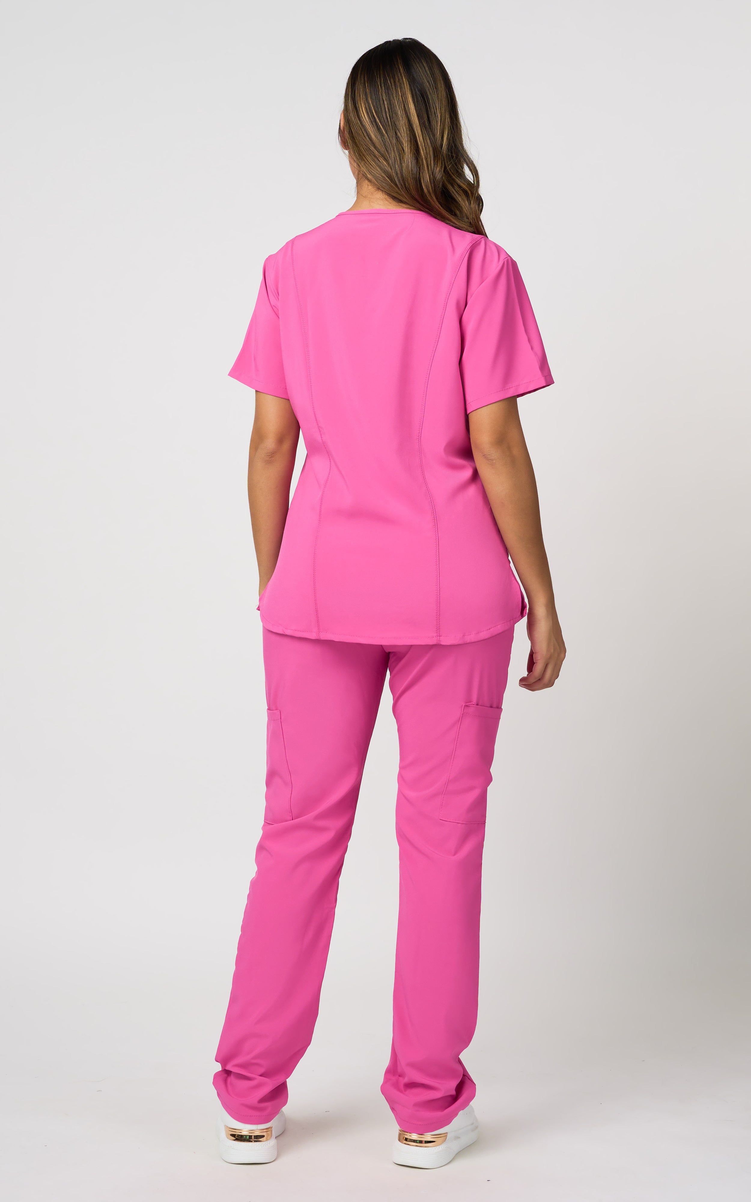 Uniflex D Plaid 4-way Stretch Sets Hot Pink