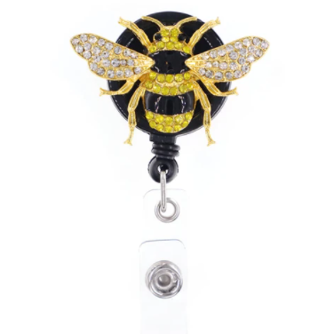 Bumble Bee Rhinestone Badge Reel
