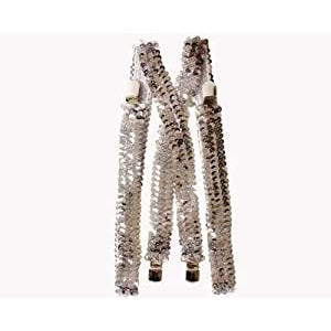 SILVER SEQUINED SUSPENDERS