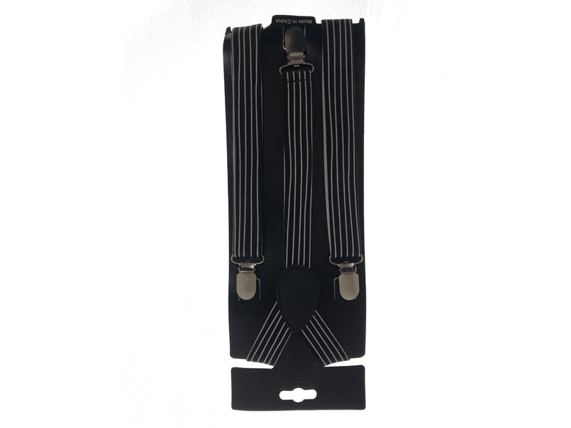 Suspender Black whit  White Stripes