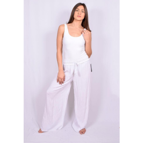 CRINKLED PALAZZO PANT