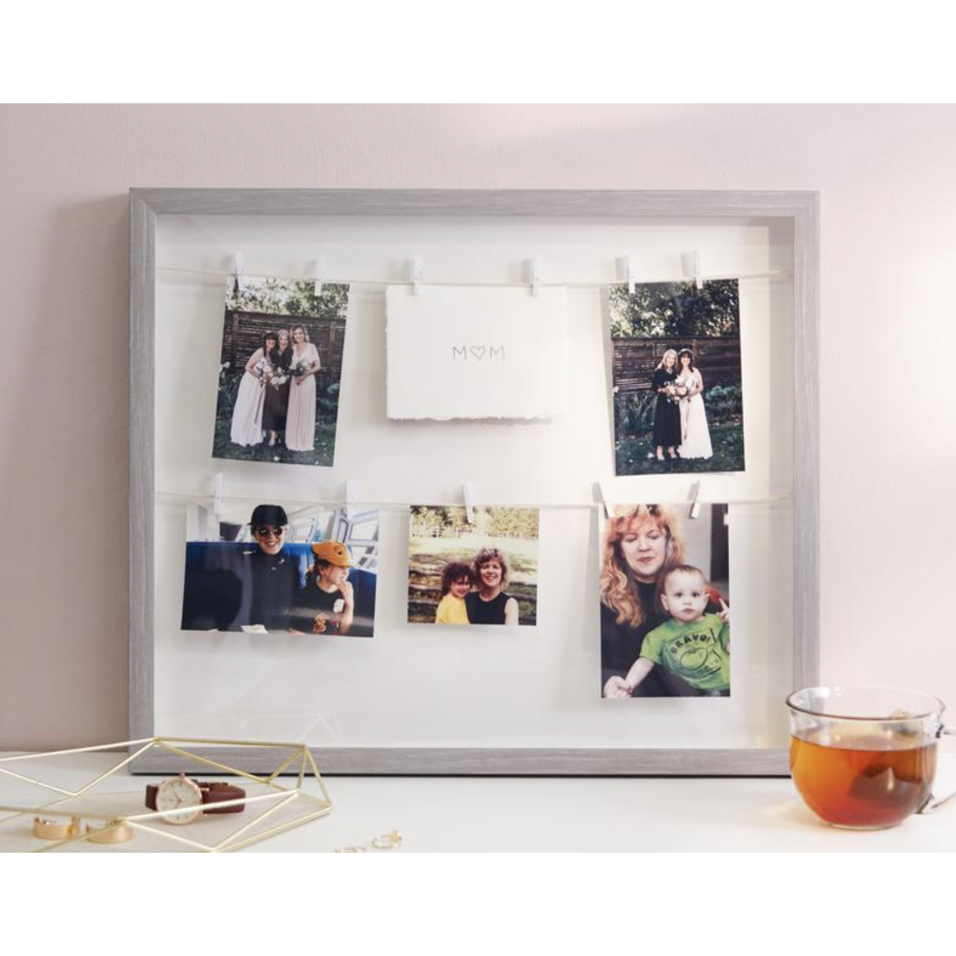 CLOTHESLINE PHOTO FRAME IN 3 COLORS