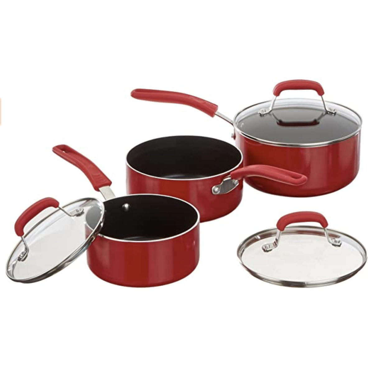 Guy Fieri 10 Piece Nonstick Aluminum Cookware Set, Large, Red