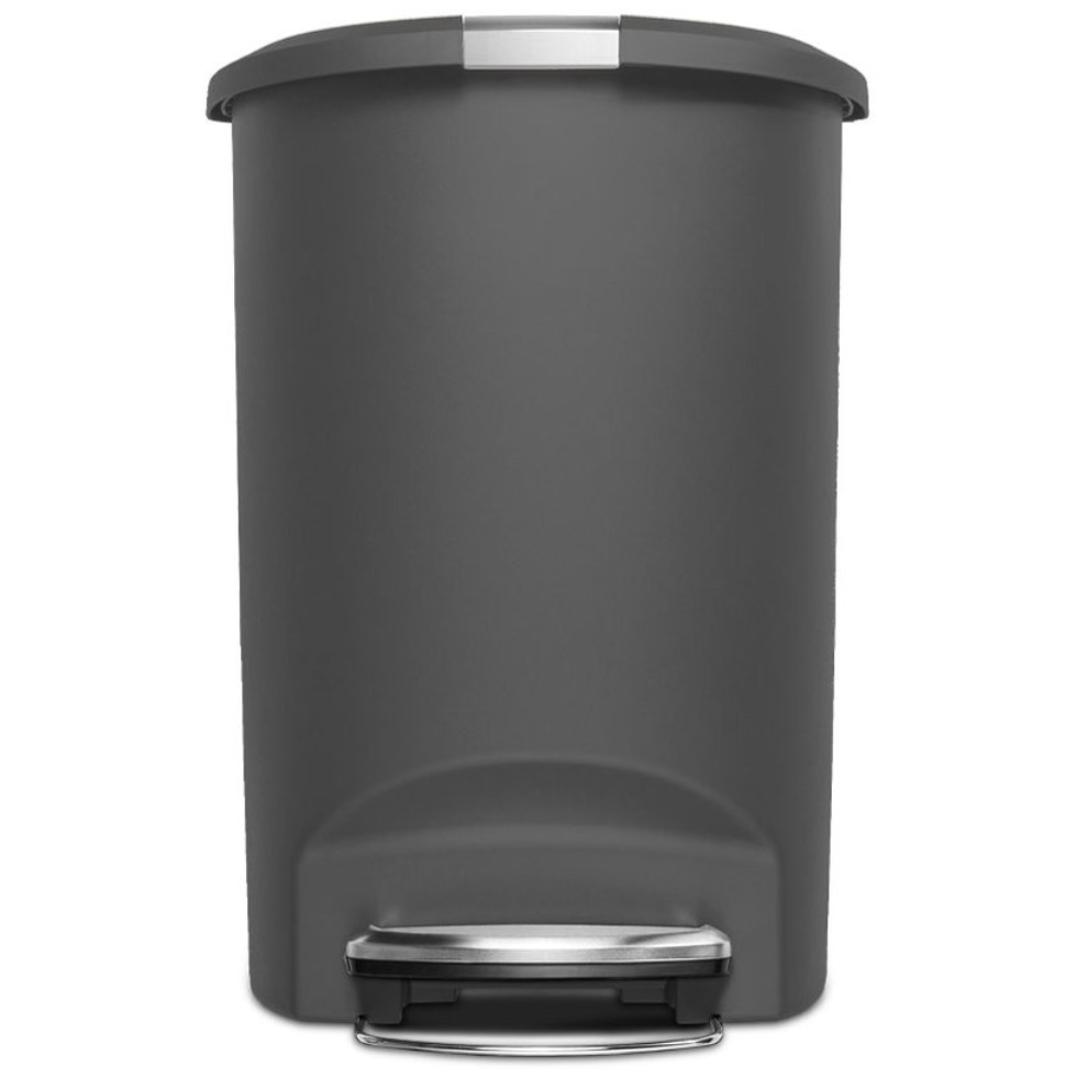 50 Litres Semi-round Step Can Grey Plastic