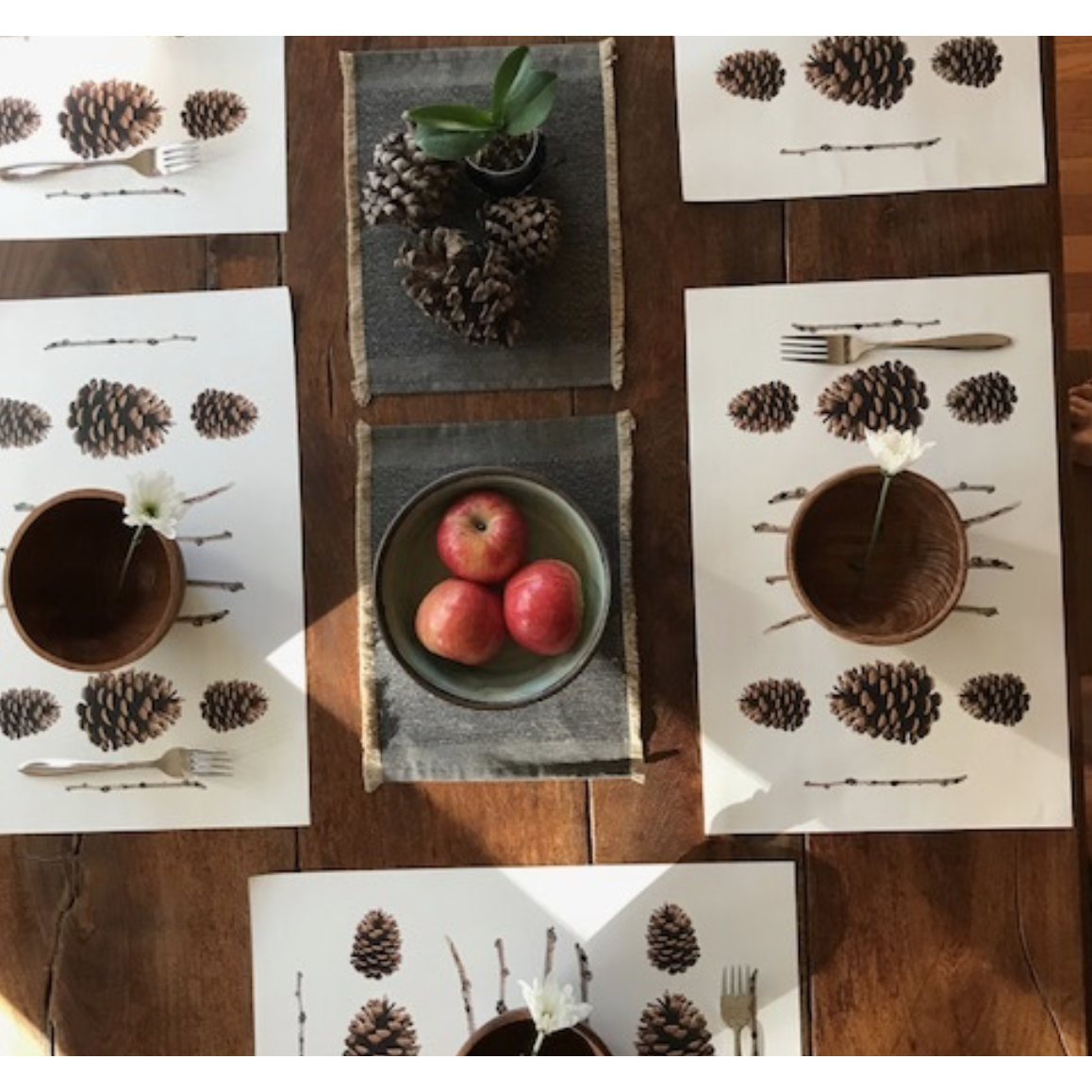 Pine Cones Paper Placemat