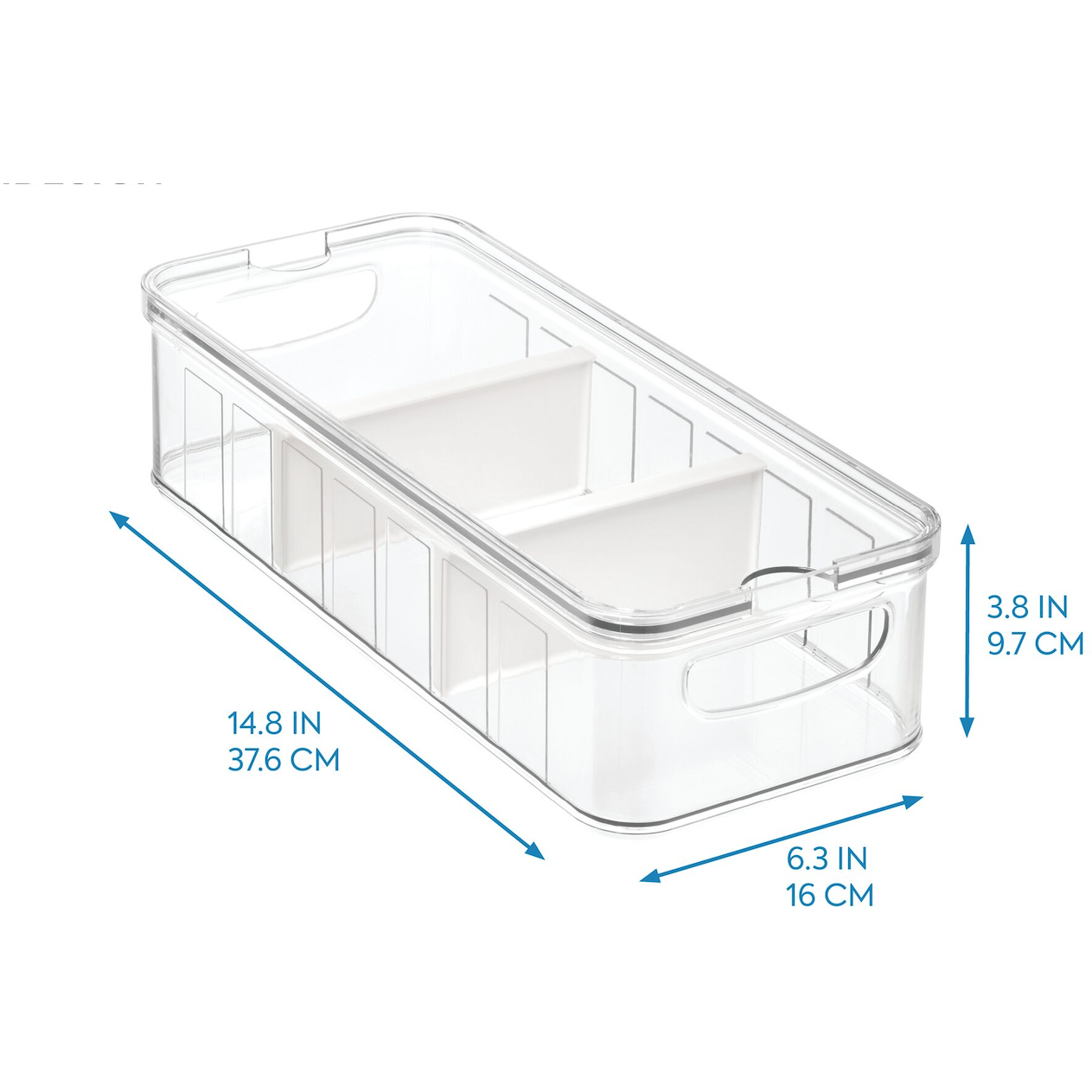 Clear Large Divided Bin