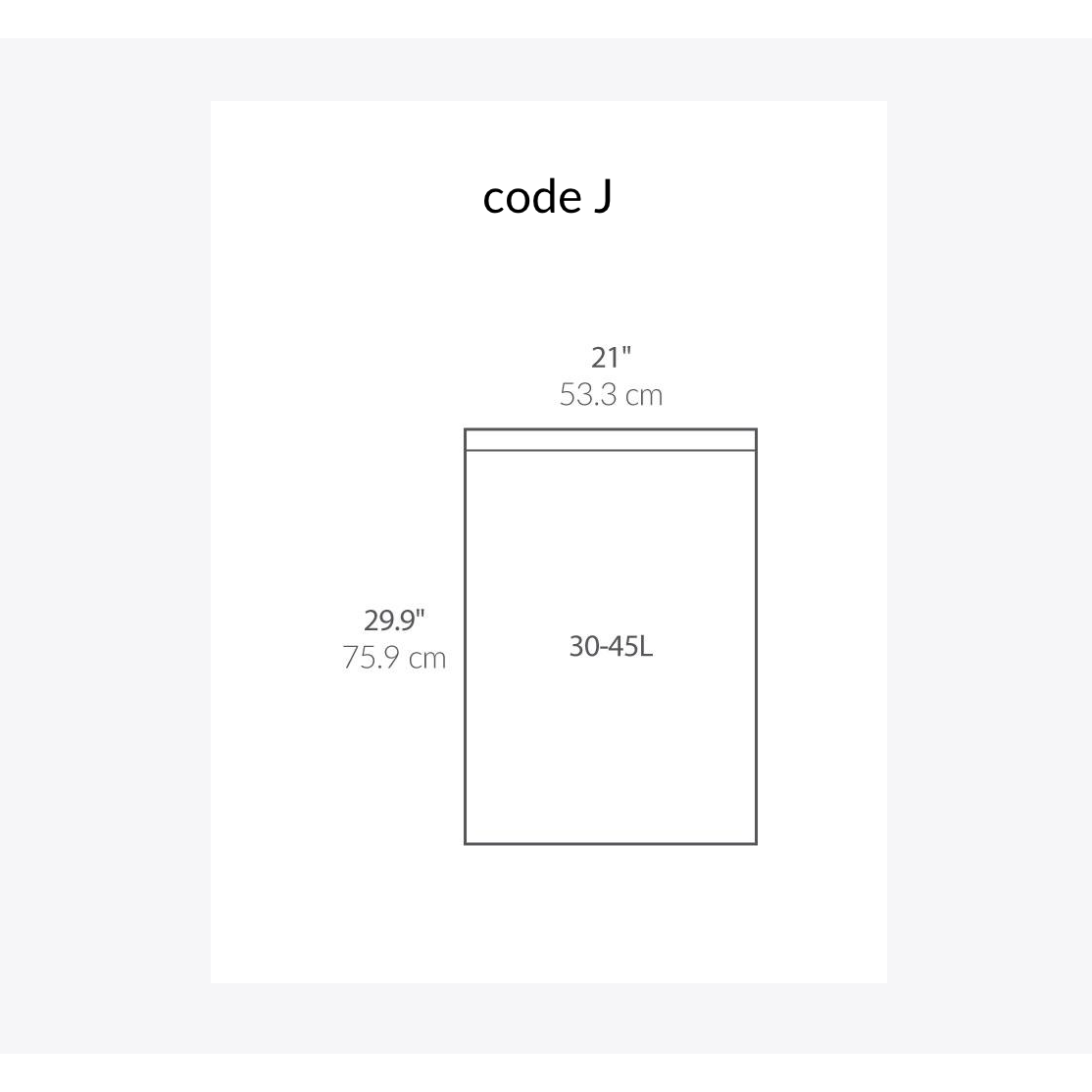 Code J 60 Custom fit liners 40-45L