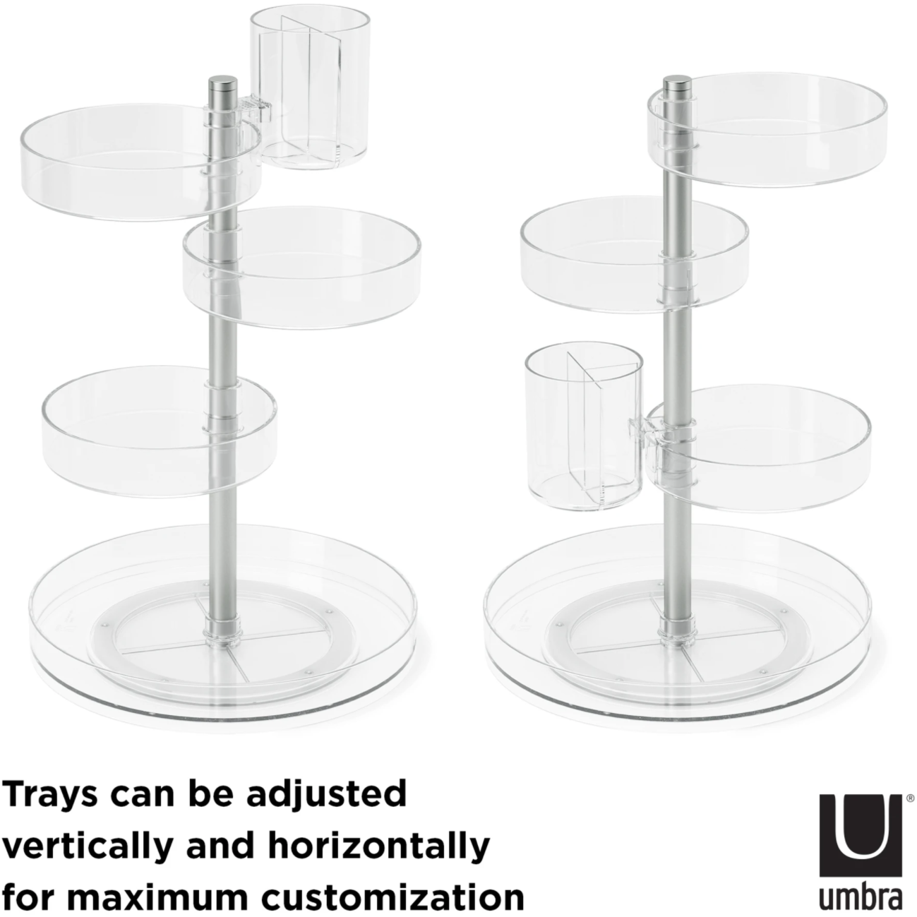 PIROUETTE  ACRYLIC ORGANIZER CLEAR & NICKEL