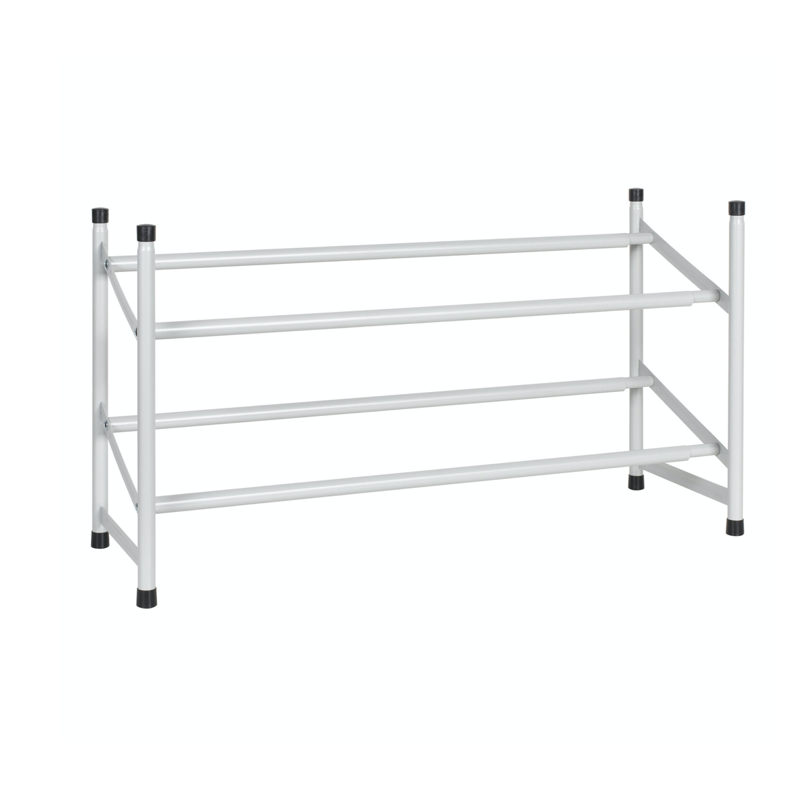 Stacking and expanding shoe rack matte grey