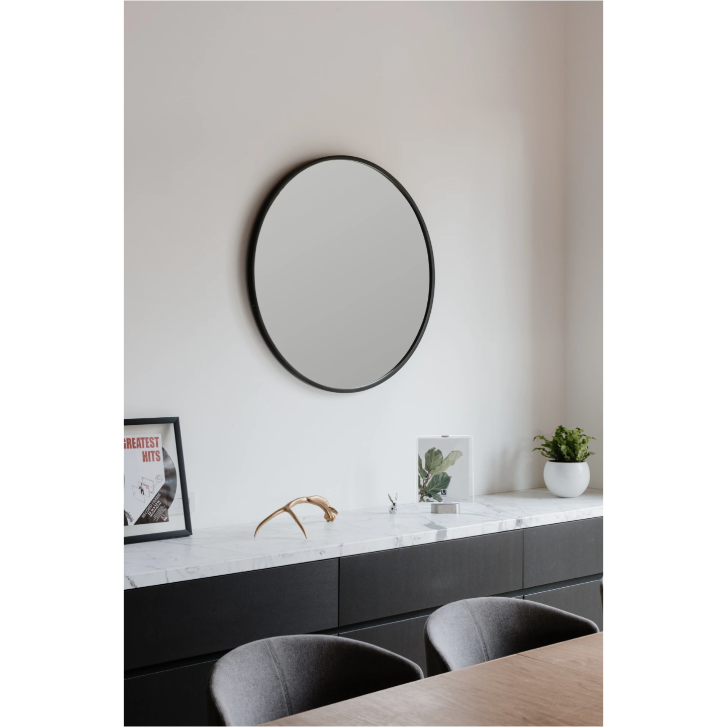 HUB WALL MIRROR 37" BLACK