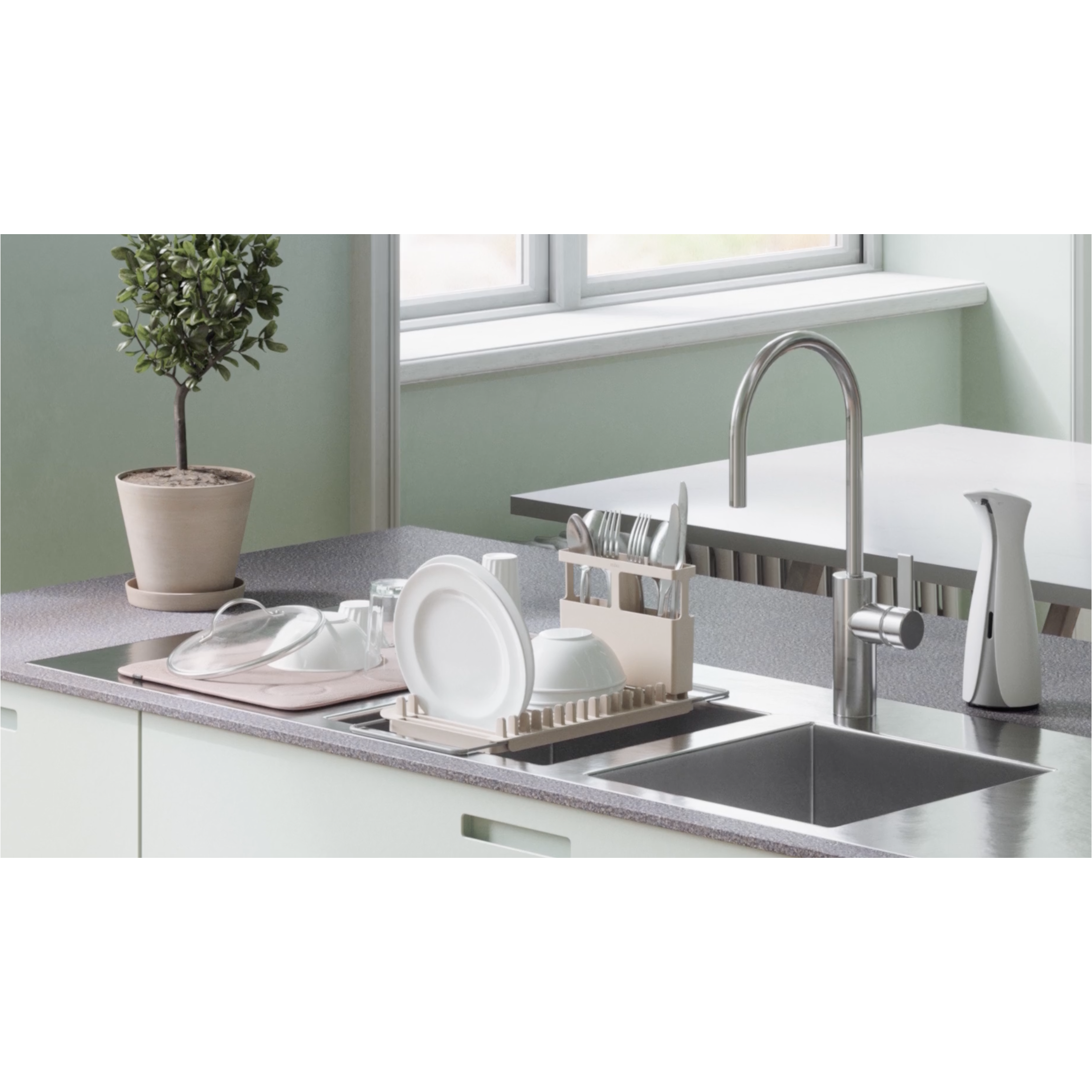 UDRY OVER THE SINK DISH RACK LATTE