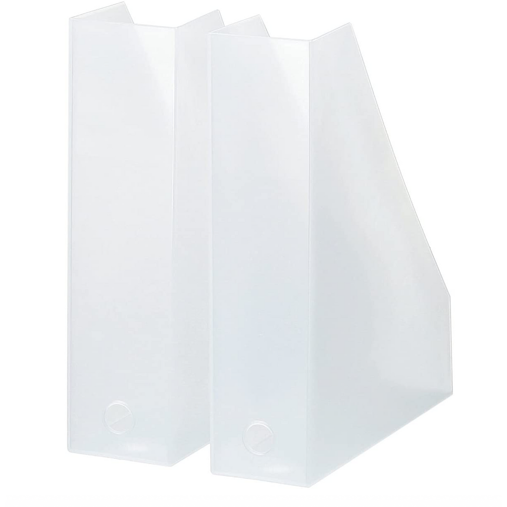 Translucent White File Box Set of 2 PIEX