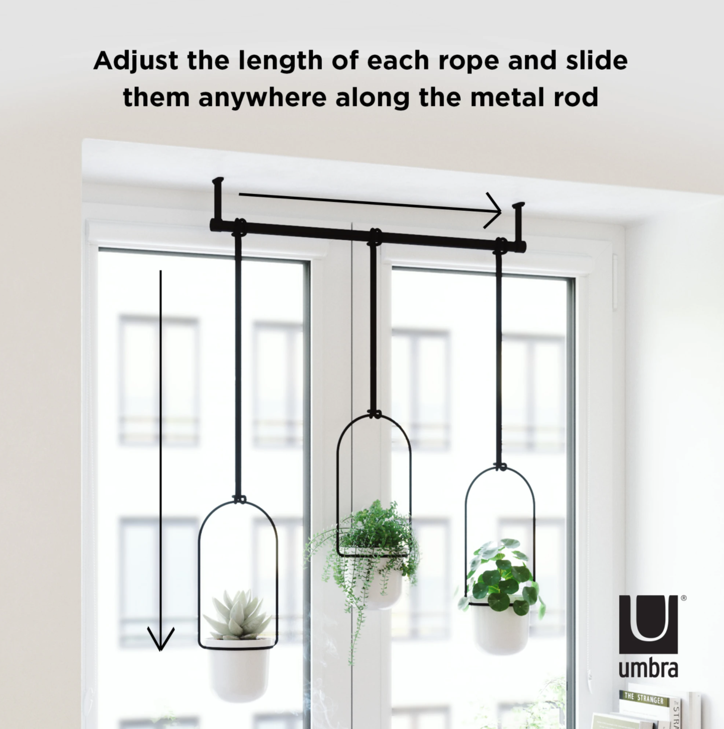 Triflora Hanging Planter System White/Black