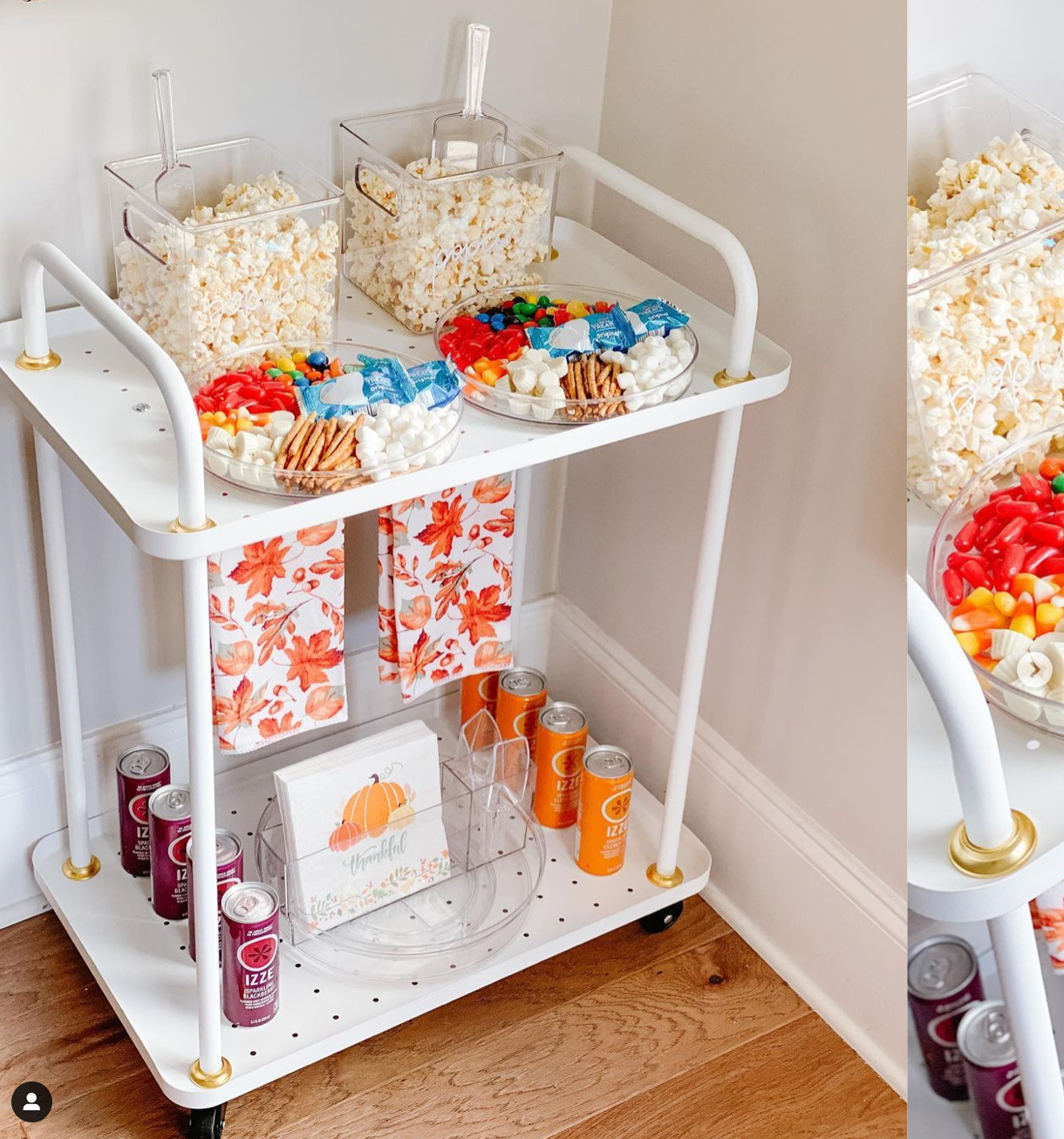 White Rolling Bar /Storage Cart