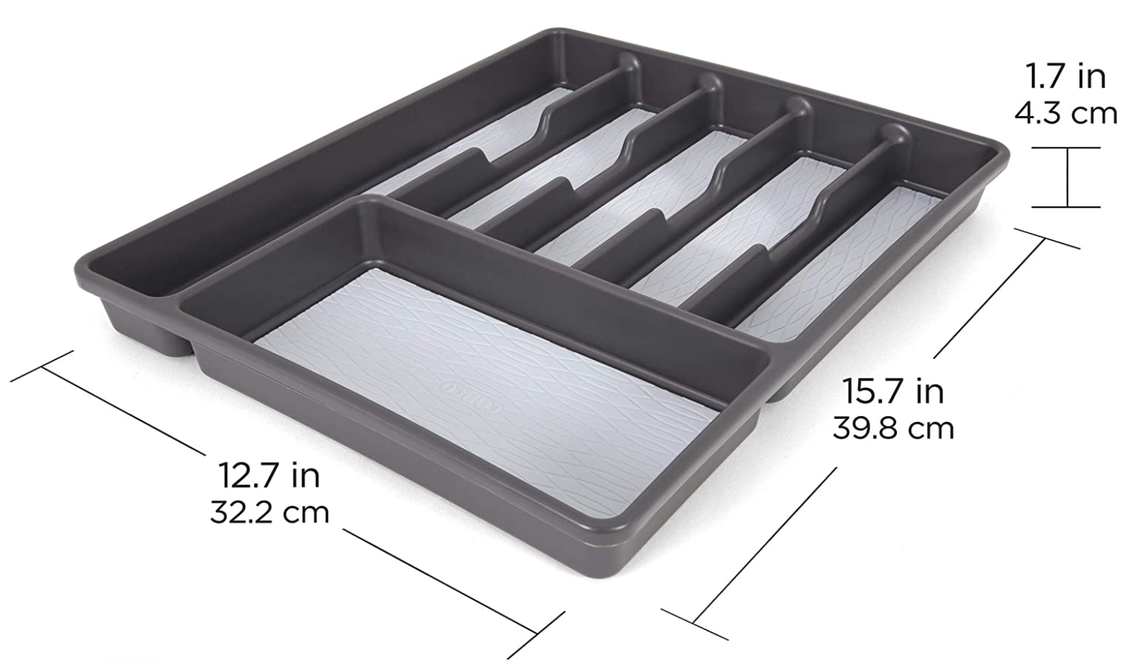 6 COMPARTMENT DRAWER ORGANIZER CHARCOAL