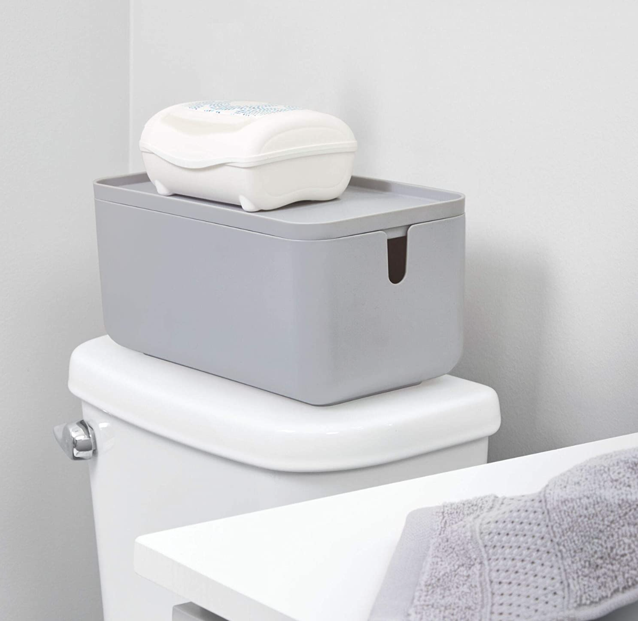 CADE LIDDED STORAGE BIN GREY