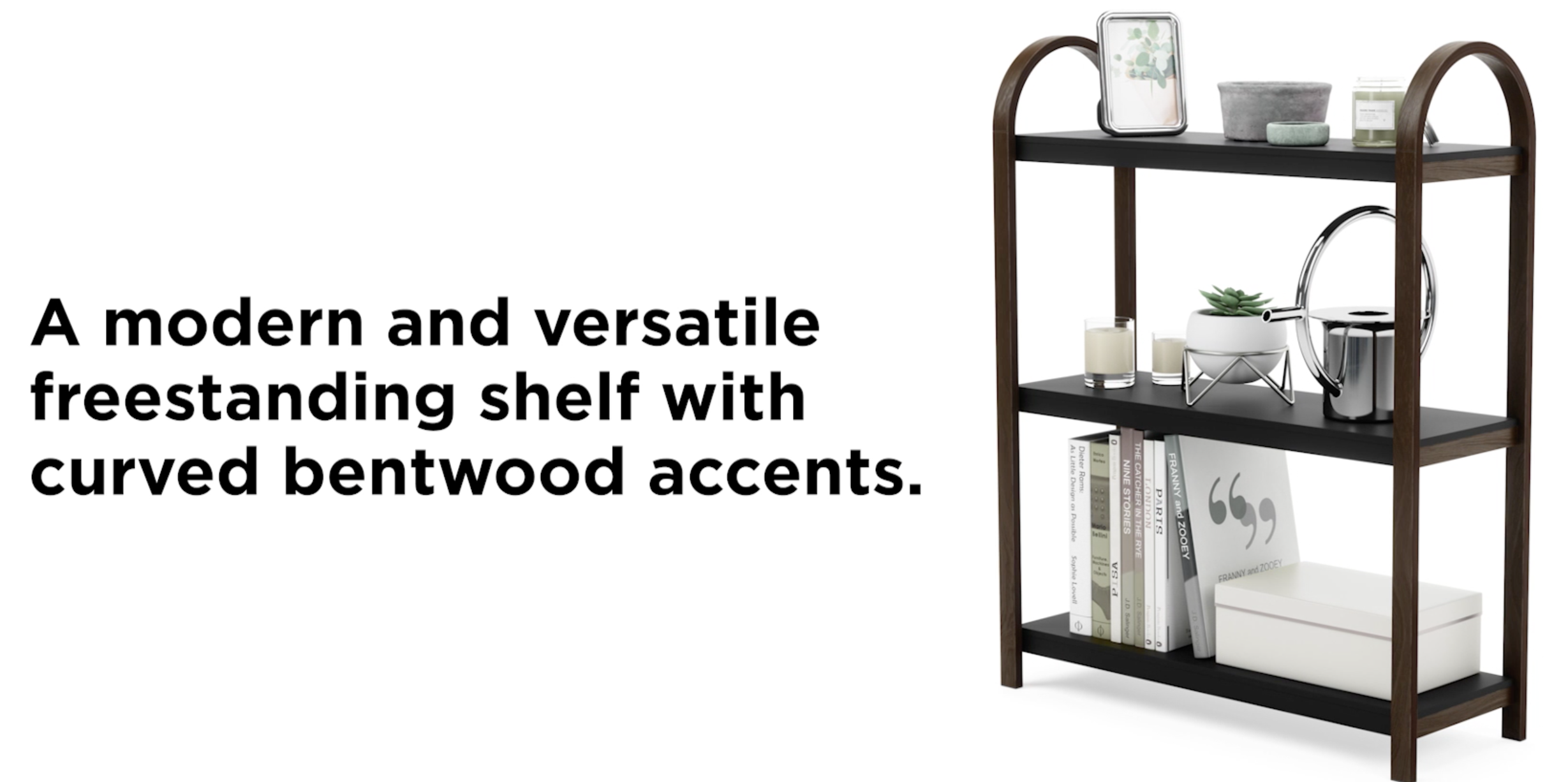 Bellwood Freestand Shelf 3 Tier Black/Walnut