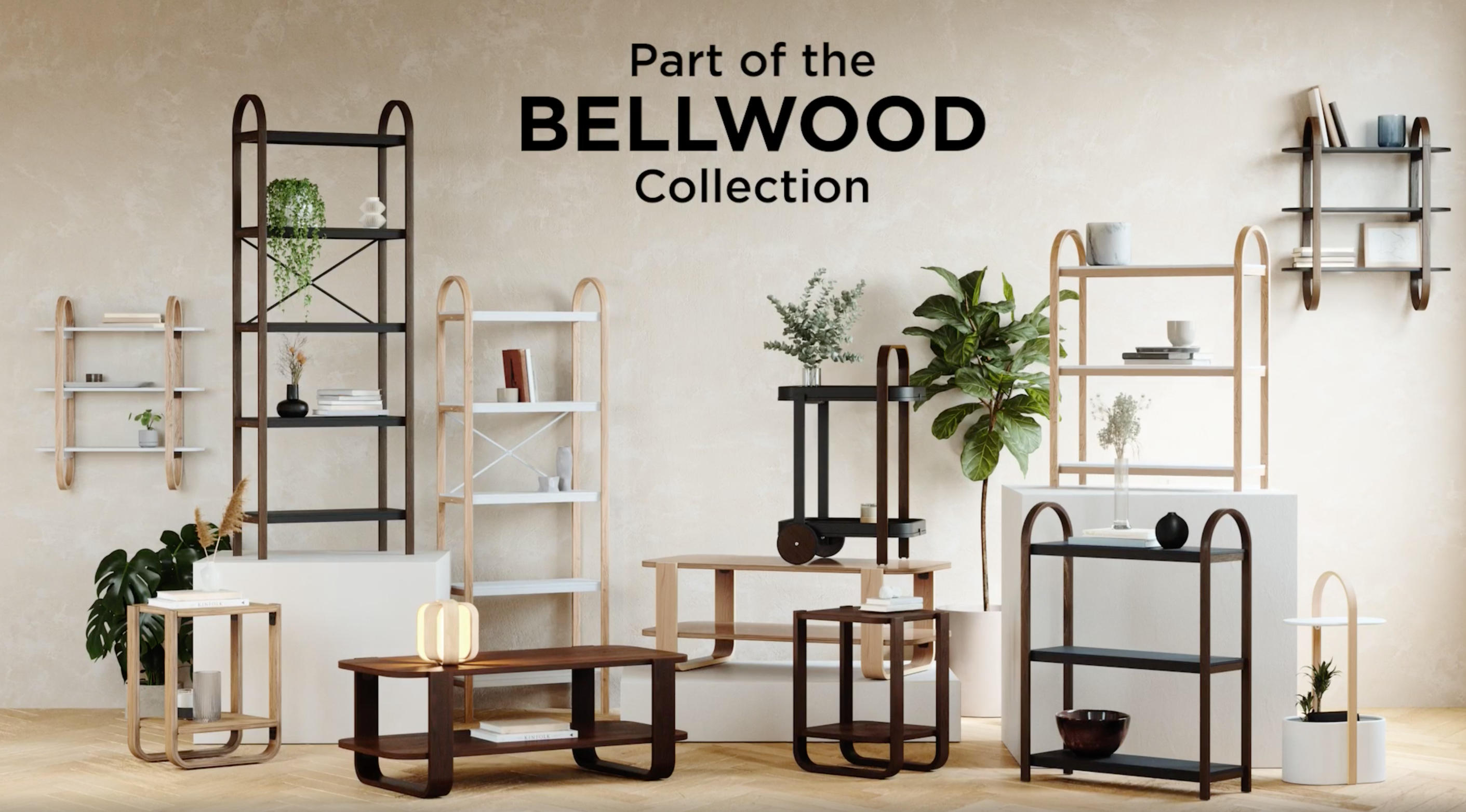 Bellwood Freestand Shelf 3 Tier Black/Walnut