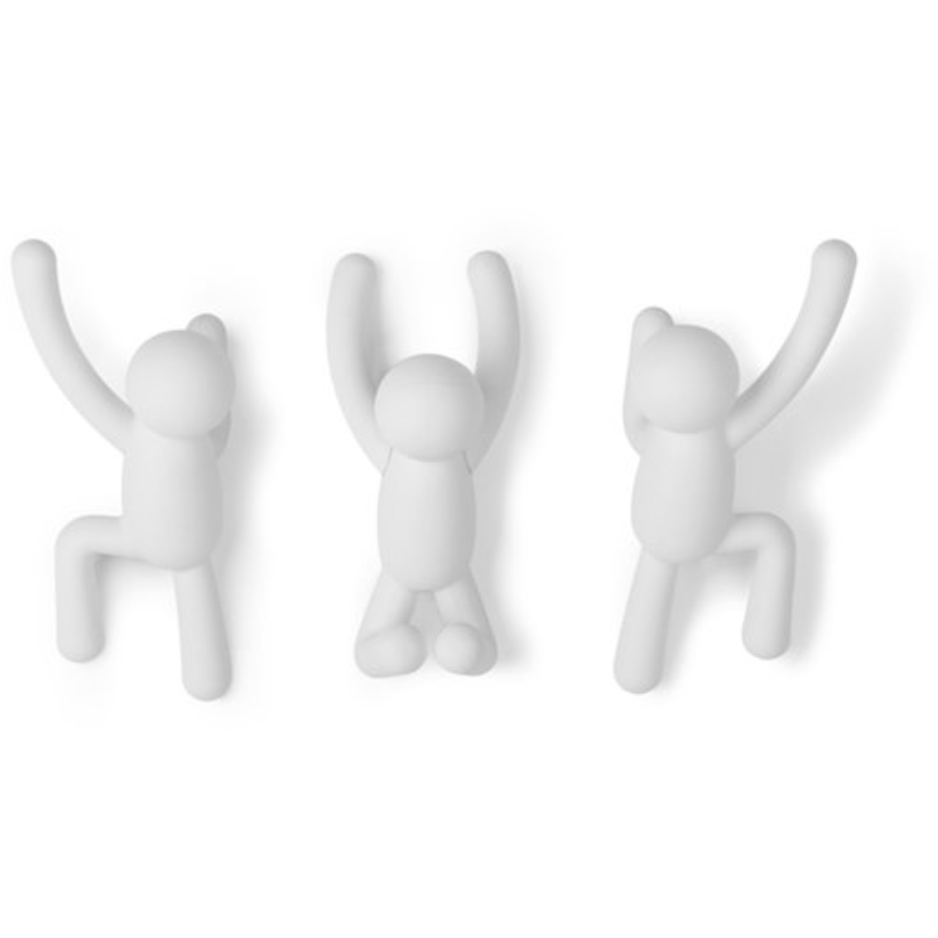 BUDDY HOOK Set of 3 White