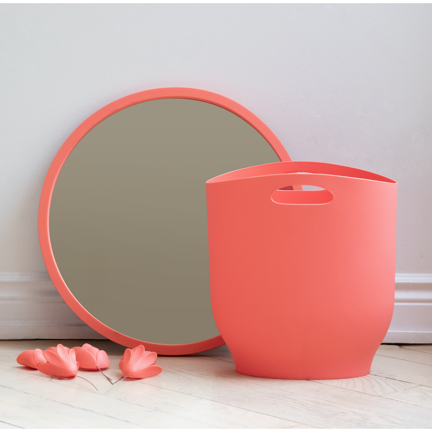 Hub Wall Mirror 18" Coral