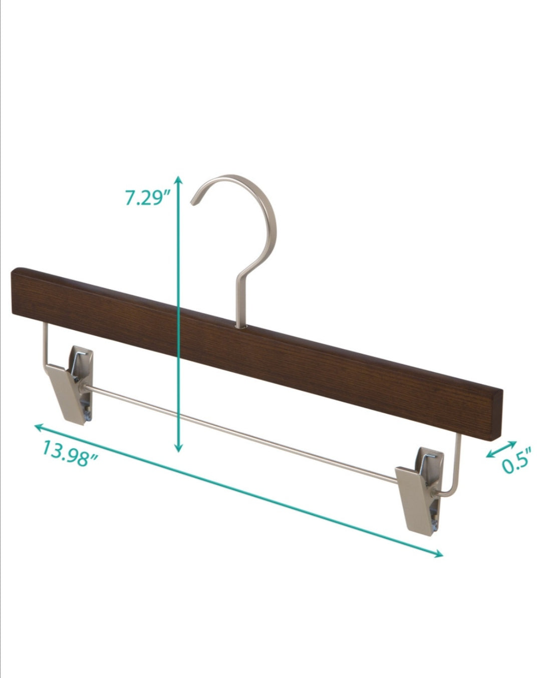 Deluxe Skirt Hanger with two Clips S/4, Coffee